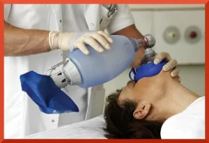 Patient sous masque BAVU